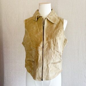 Vintage Hunt Club collard leather vest size 12